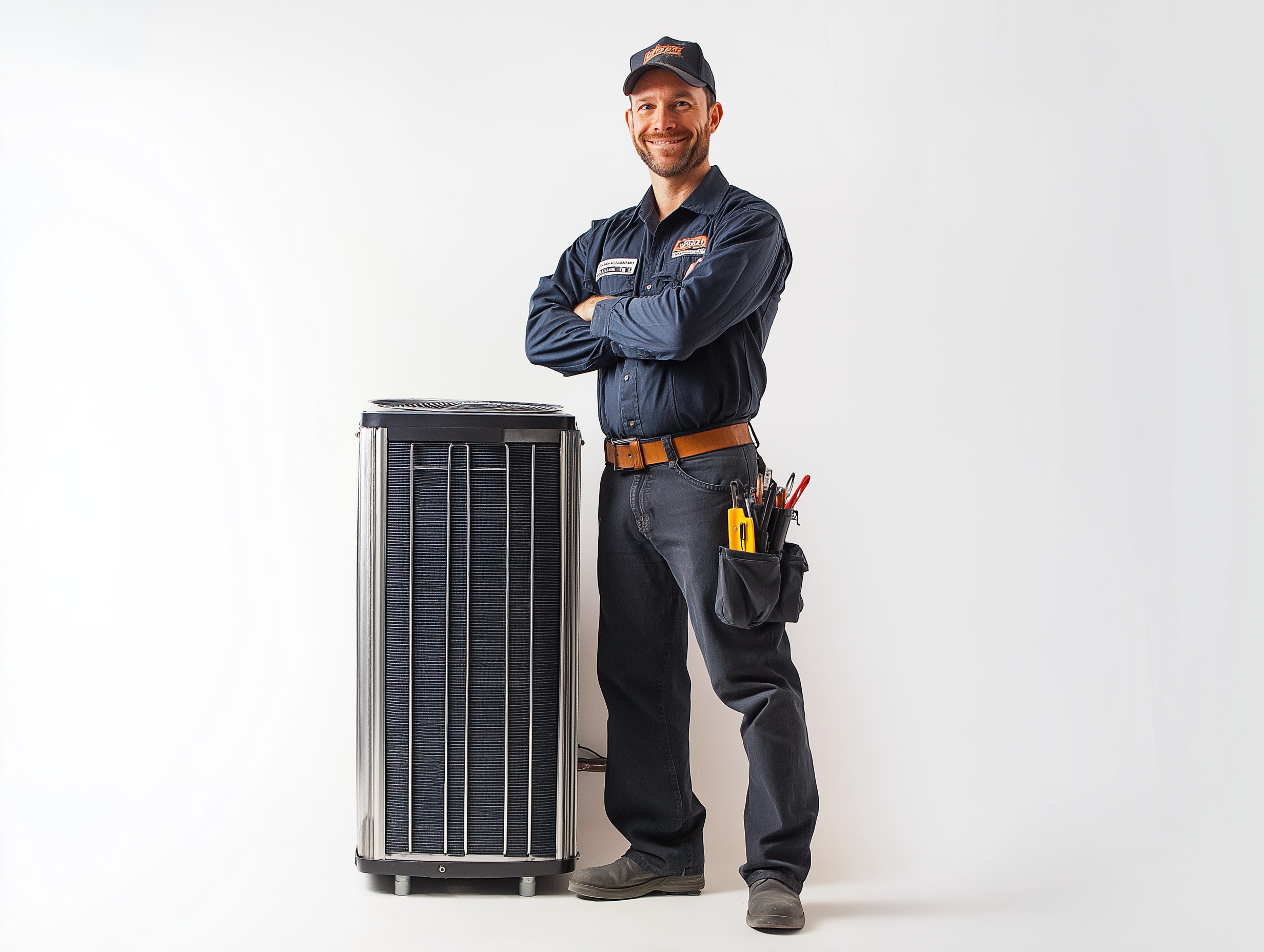 Professional AC repair technician