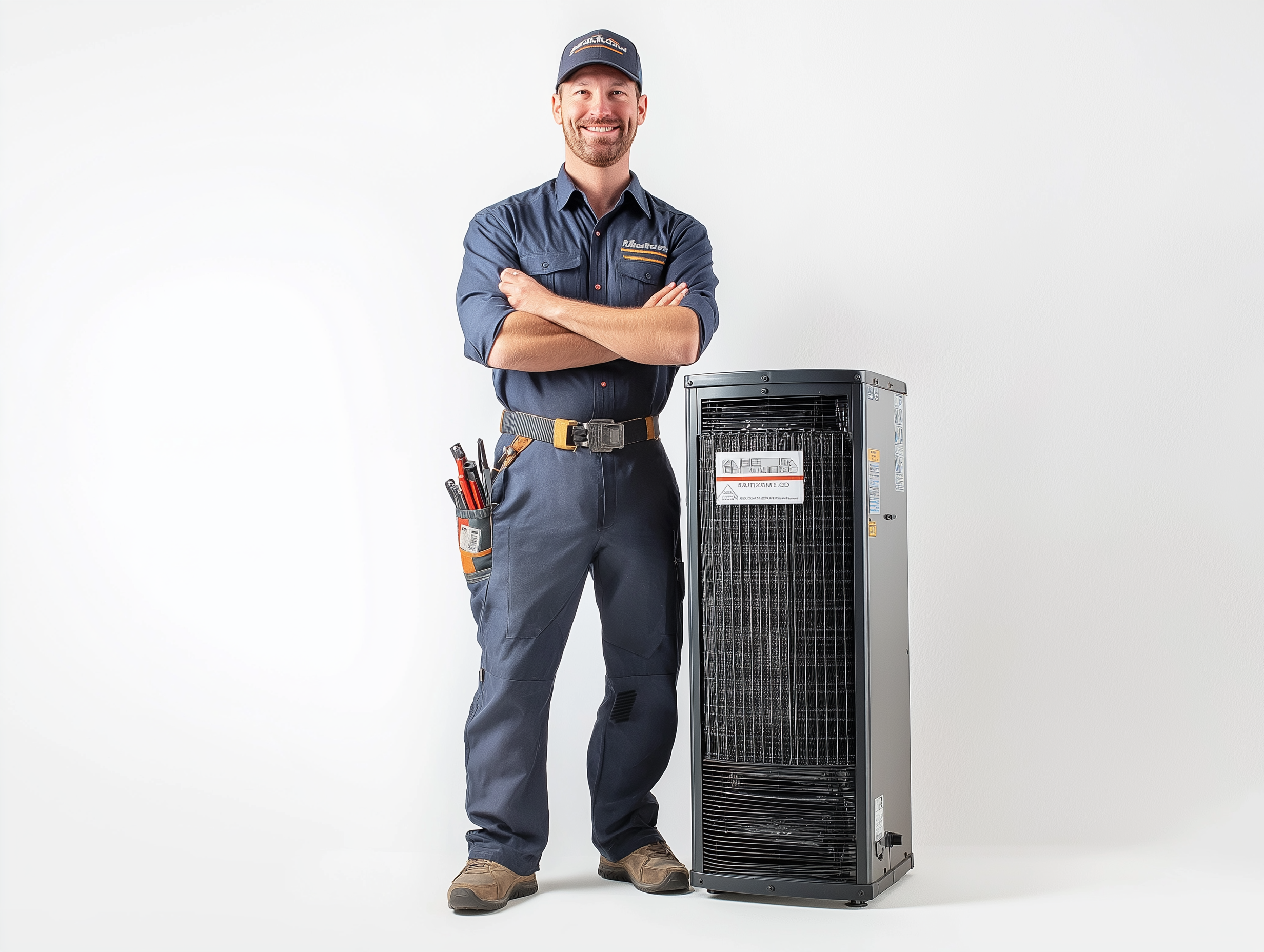 Professional heating installation technician